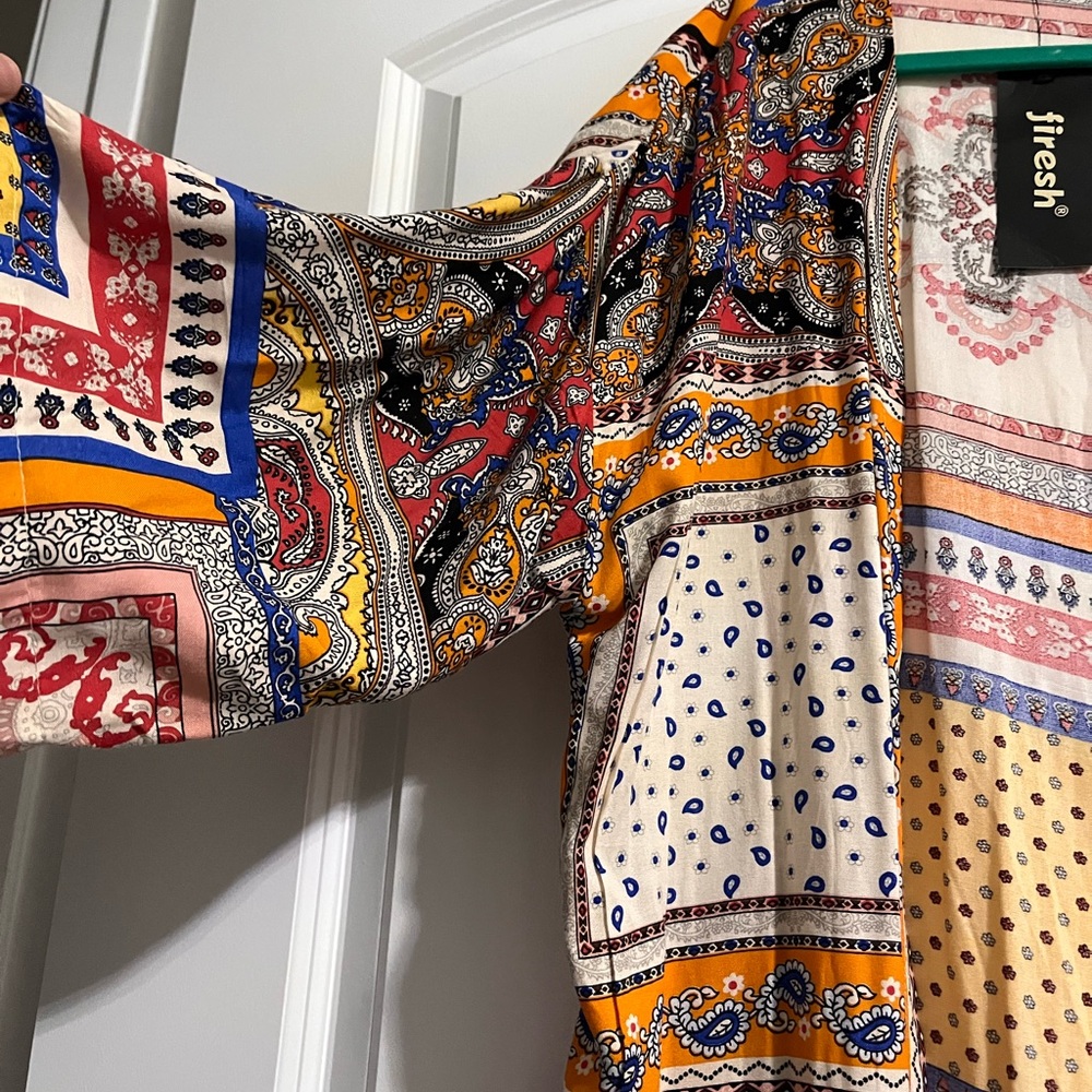 Multicolor Paisley Kimono